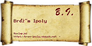 Brém Ipoly névjegykártya